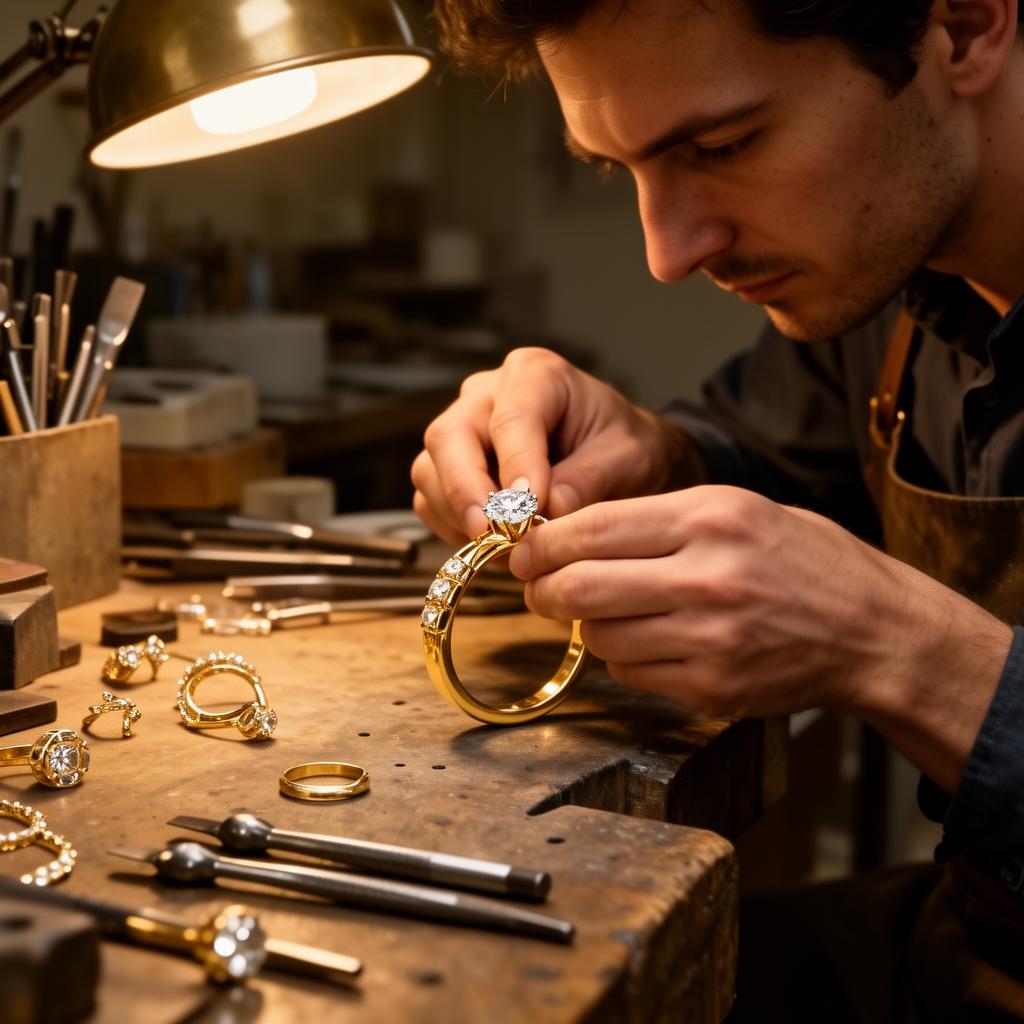 Artisan crafting jewelry